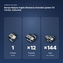 BARAJA NAIPES INGLÉS NÚMEROS GRANDES (POKER 54 CARTAS, ESTUCHE) - formato de venta: paquete de 12, caja de 144