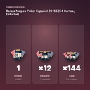 BARAJA NAIPES PÓKER ESPAÑOL 20-55 (54 CARTAS, ESTUCHE) - formato de venta: paquete de 12, caja de 144
