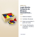 LOGIC BLOCKS CONJUNTO DE BLOQUES GEOMÉTRICOS LÓGICOS 48 PIEZAS EN MADERA - características principales