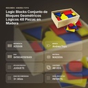 LOGIC BLOCKS CONJUNTO DE BLOQUES GEOMÉTRICOS LÓGICOS 48 PIEZAS EN MADERA - resumen de atributos
