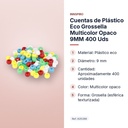 CUENTAS DE PLÁSTICO ECO GROSSELLA MULTICOLOR OPACO 9MM 400 UDS - características principales