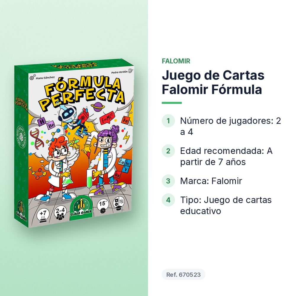 JUEGO DE CARTAS  FALOMIR FÓRMULA - características principales