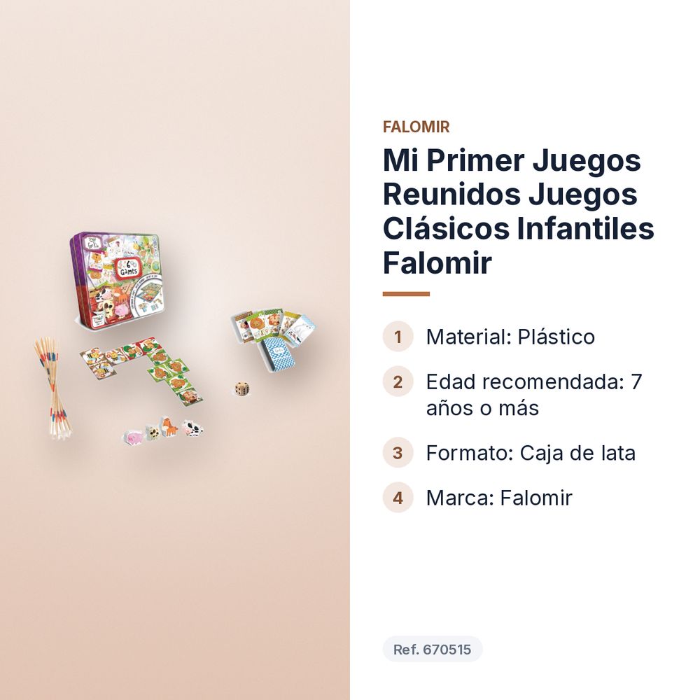 MI PRIMER JUEGOS REUNIDOS JUEGOS CLÁSICOS INFANTILES FALOMIR - características principales