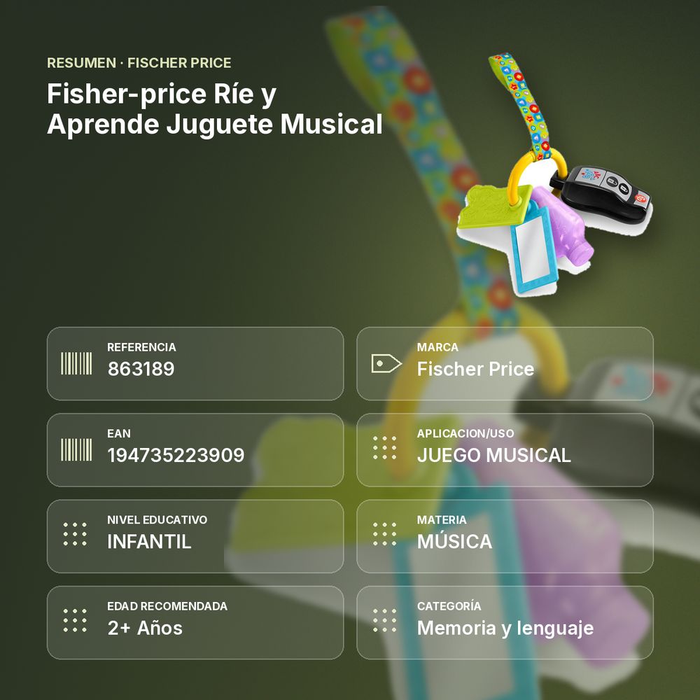 FISHER-PRICE RÍE Y APRENDE JUGUETE MUSICAL  - resumen de atributos