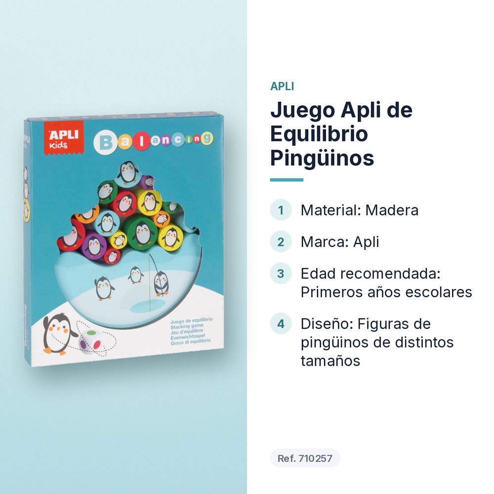 JUEGO APLI DE EQUILIBRIO PINGÜINOS - características principales
