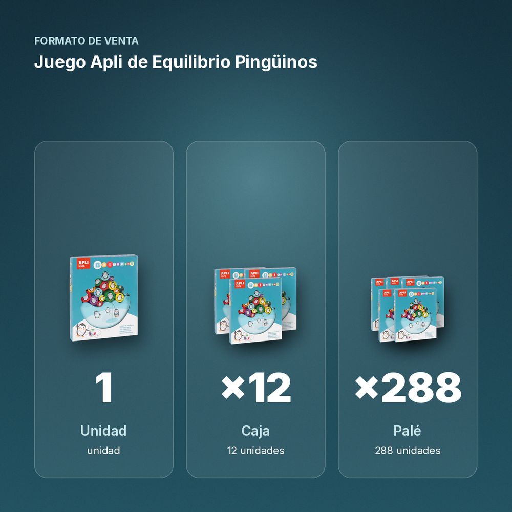 JUEGO APLI DE EQUILIBRIO PINGÜINOS - formato de venta: caja de 12, palé de 288