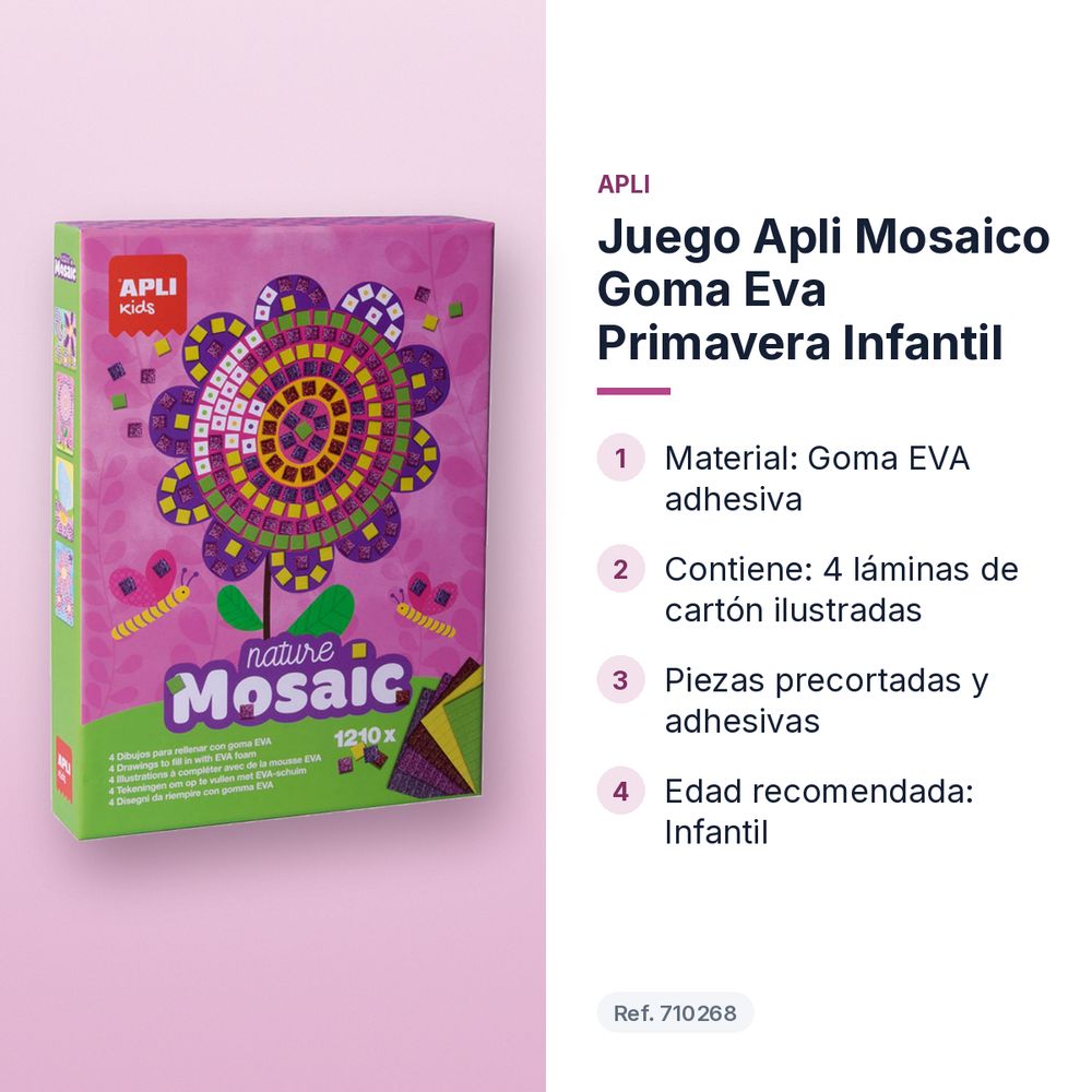 JUEGO APLI MOSAICO GOMA EVA PRIMAVERA  INFANTIL - características principales