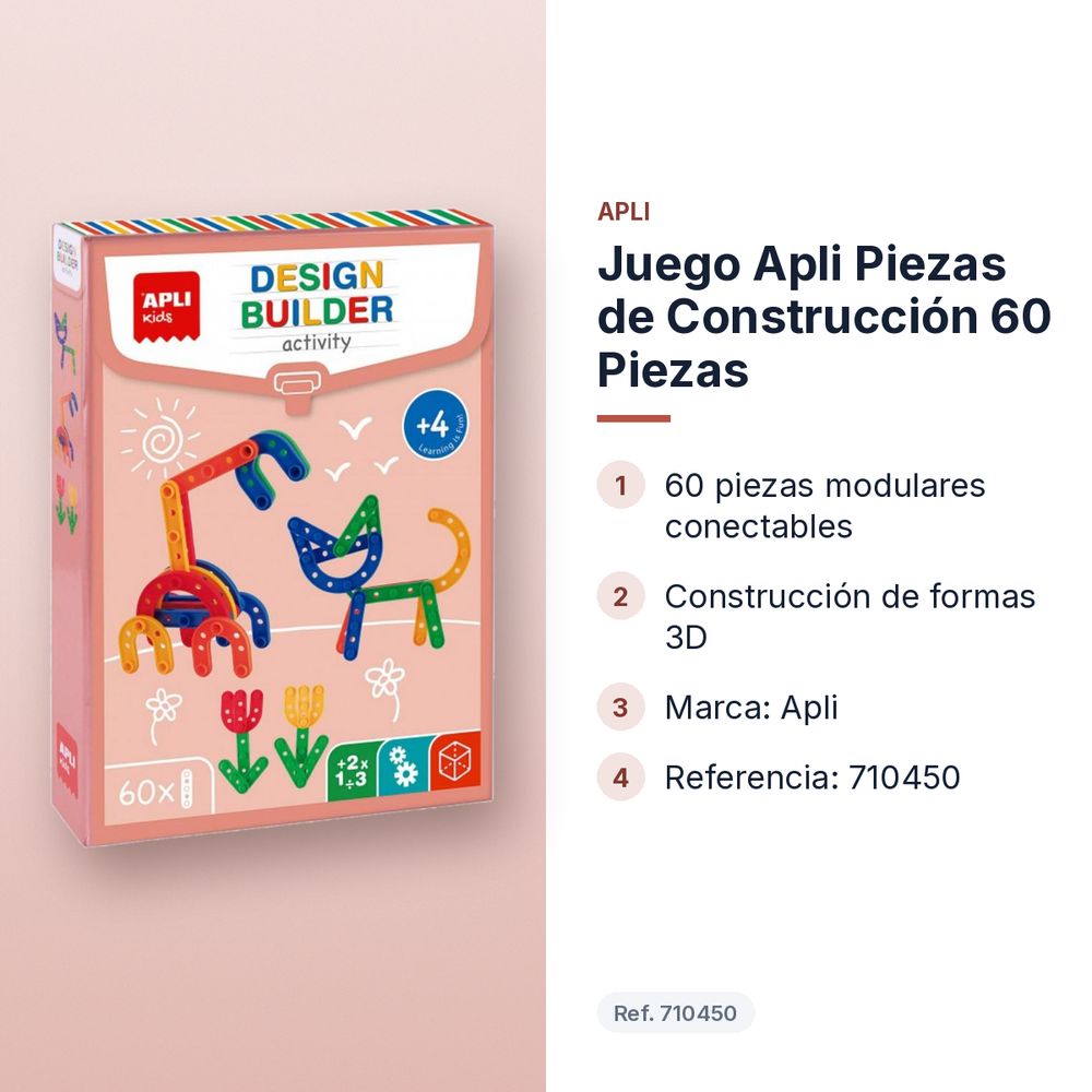 JUEGO APLI PIEZAS DE CONSTRUCCIÓN 60 PIEZAS - características principales