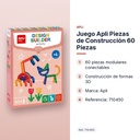 JUEGO APLI PIEZAS DE CONSTRUCCIÓN 60 PIEZAS - características principales