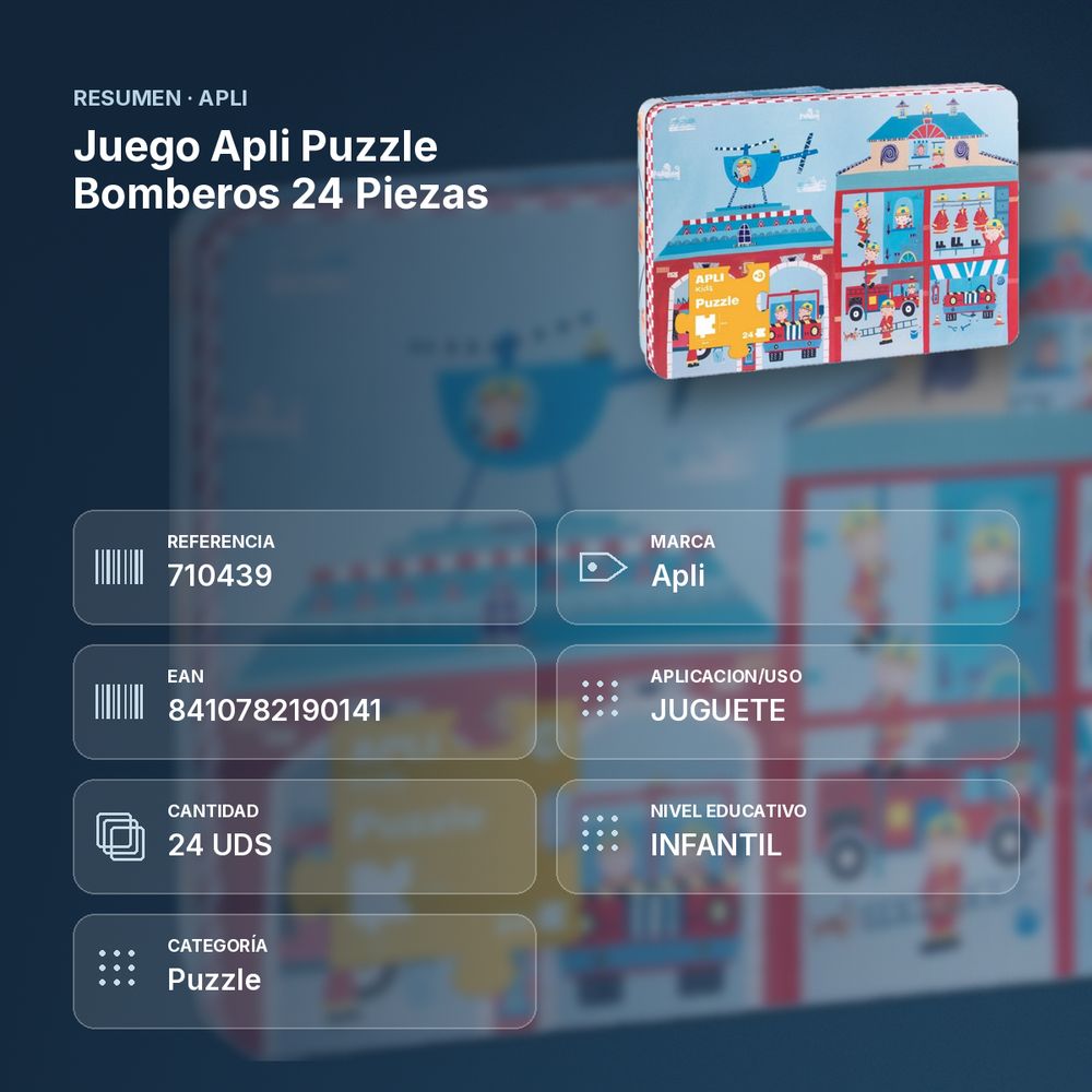 JUEGO APLI PUZZLE BOMBEROS 24 PIEZAS - resumen de atributos