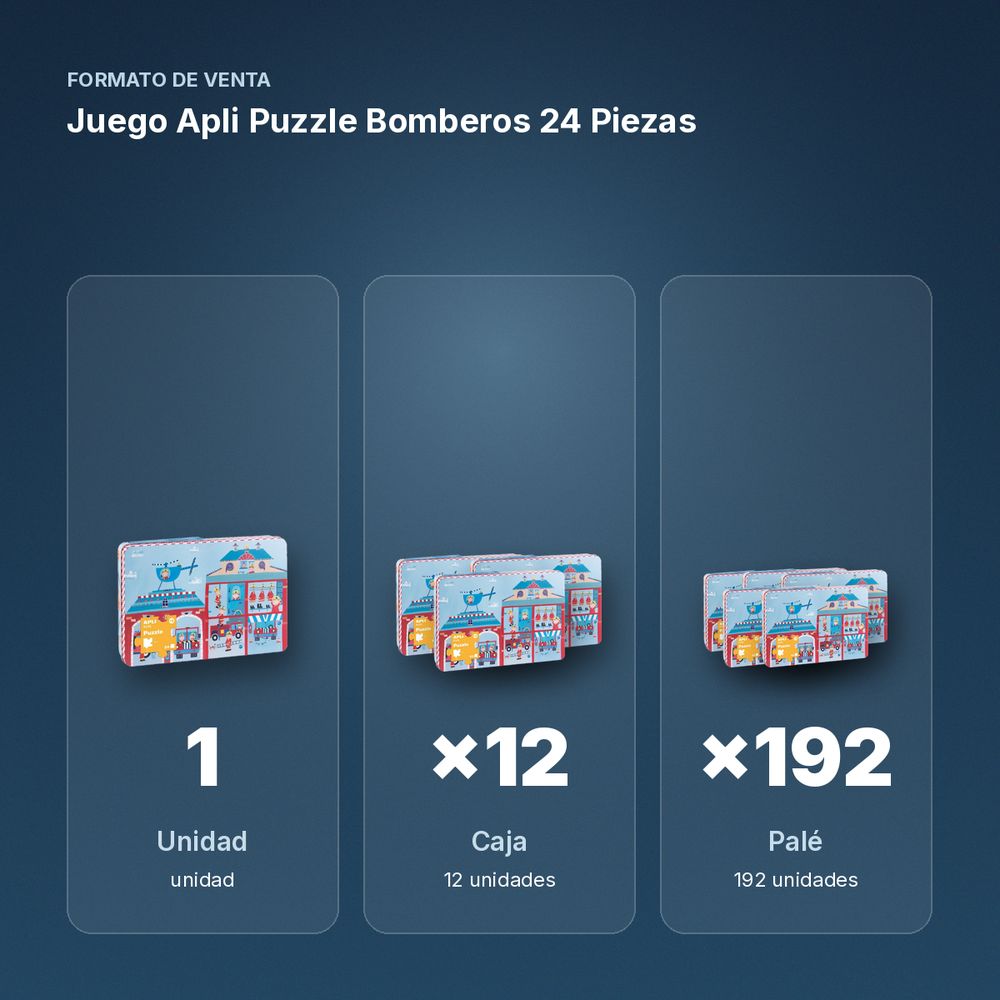 JUEGO APLI PUZZLE BOMBEROS 24 PIEZAS - formato de venta: caja de 12, palé de 192