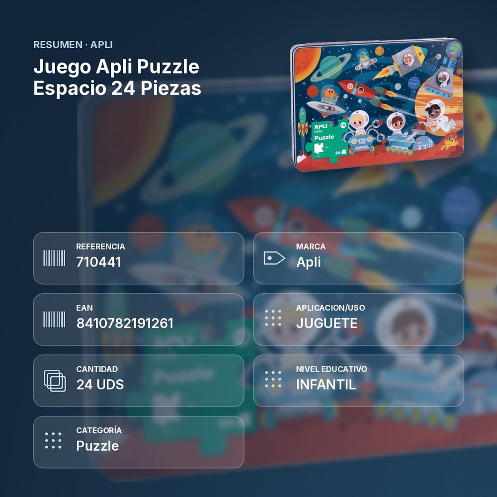 JUEGO APLI PUZZLE ESPACIO 24 PIEZAS - resumen de atributos