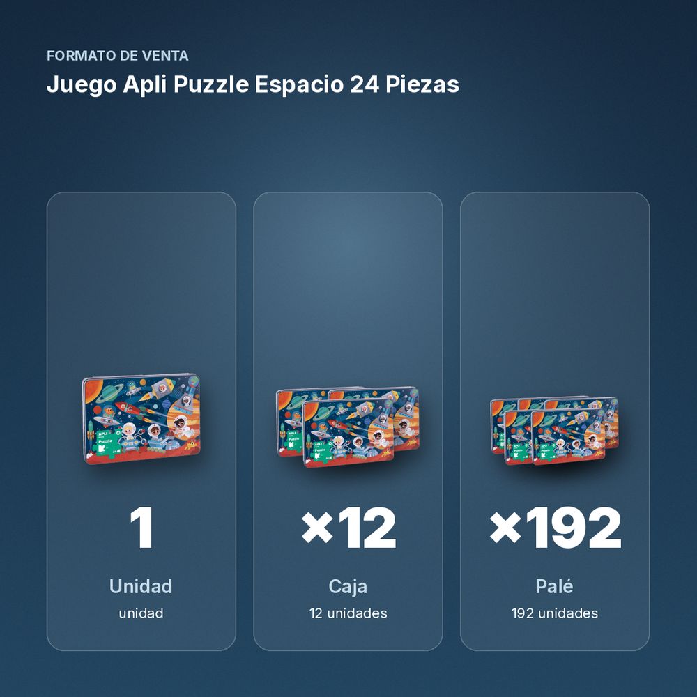 JUEGO APLI PUZZLE ESPACIO 24 PIEZAS - formato de venta: caja de 12, palé de 192