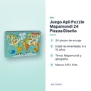 JUEGO APLI PUZZLE MAPAMUNDI 24 PIEZAS DISEÑO - características principales
