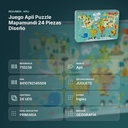 JUEGO APLI PUZZLE MAPAMUNDI 24 PIEZAS DISEÑO - resumen de atributos