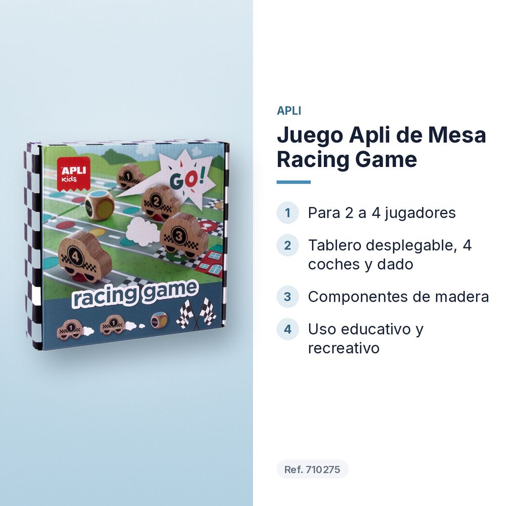 JUEGO APLI DE MESA RACING GAME  - características principales