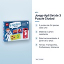 JUEGO APLI SET DE 3 PUZZLE CIUDAD - características principales
