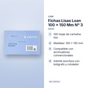 FICHAS LISAS LOAN 100 X 150 MM Nº 3 - características principales