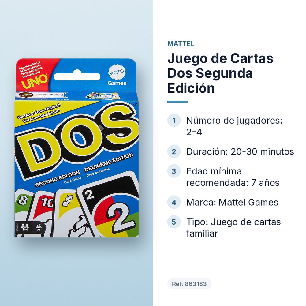 JUEGO DE CARTAS DOS SEGUNDA EDICIÓN - características principales