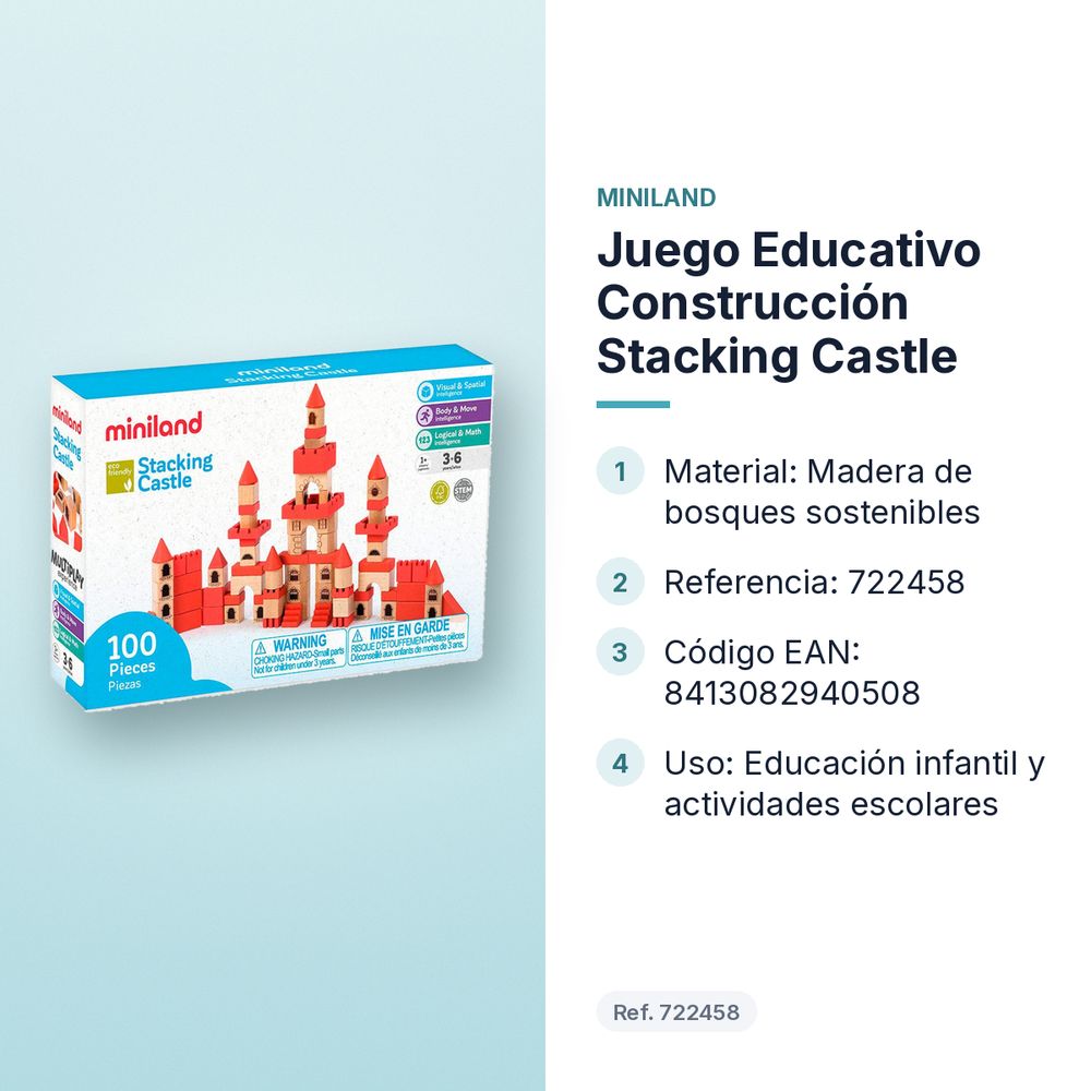 JUEGO EDUCATIVO CONSTRUCCIÓN STACKING CASTLE - características principales