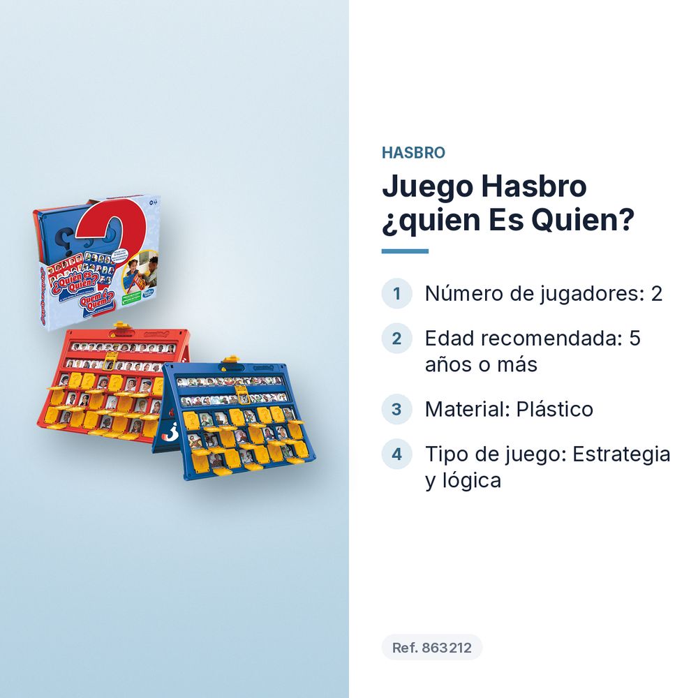 JUEGO HASBRO ¿QUIEN ES QUIEN? - características principales