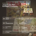 JUEGO HASBRO RISK ESTRATEGIA Y CONQUISTA - resumen de atributos
