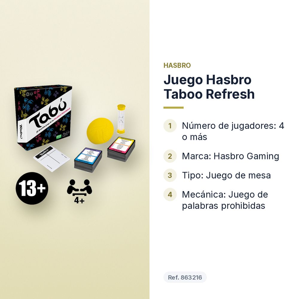 JUEGO HASBRO TABOO REFRESH  - características principales