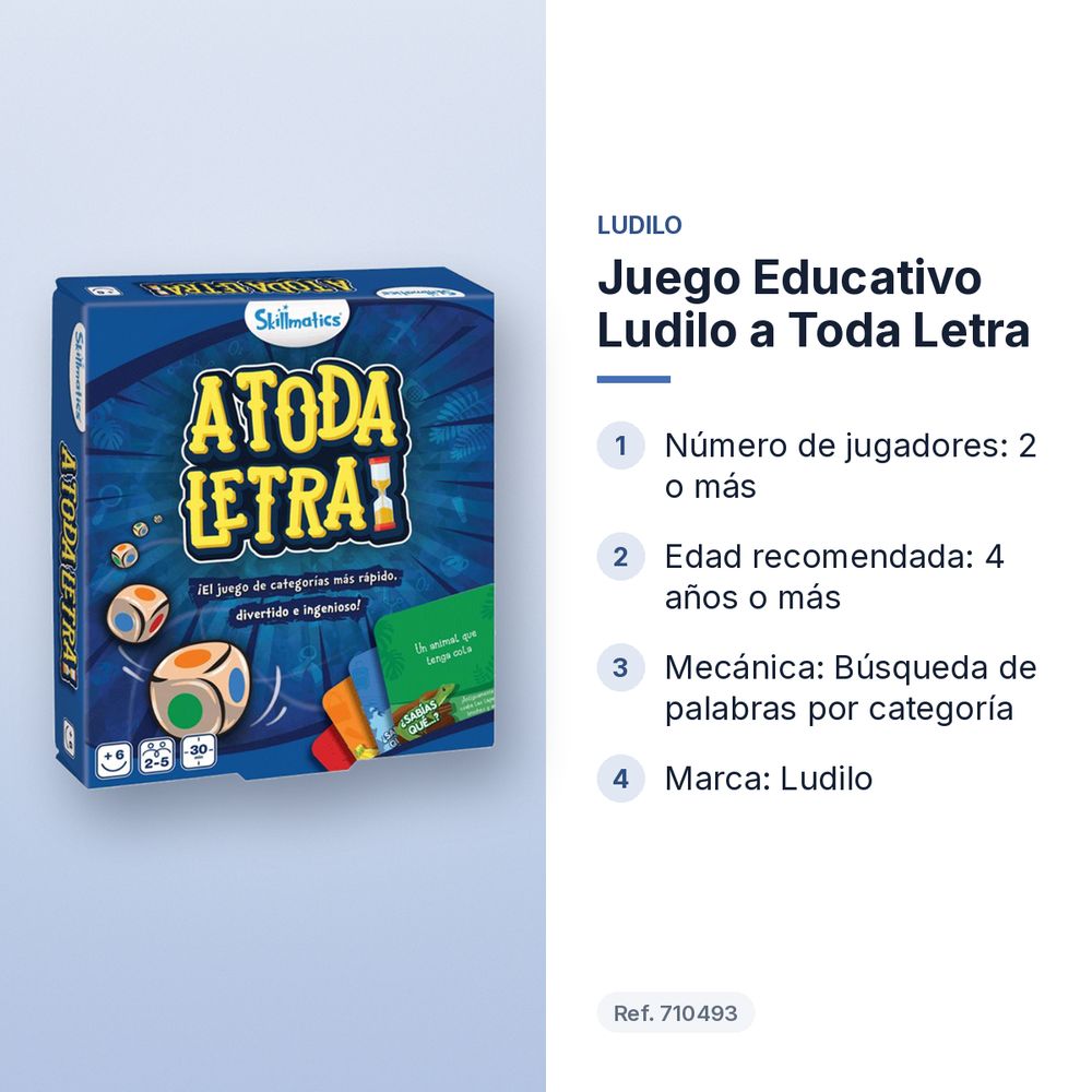 JUEGO EDUCATIVO LUDILO A TODA LETRA  - características principales