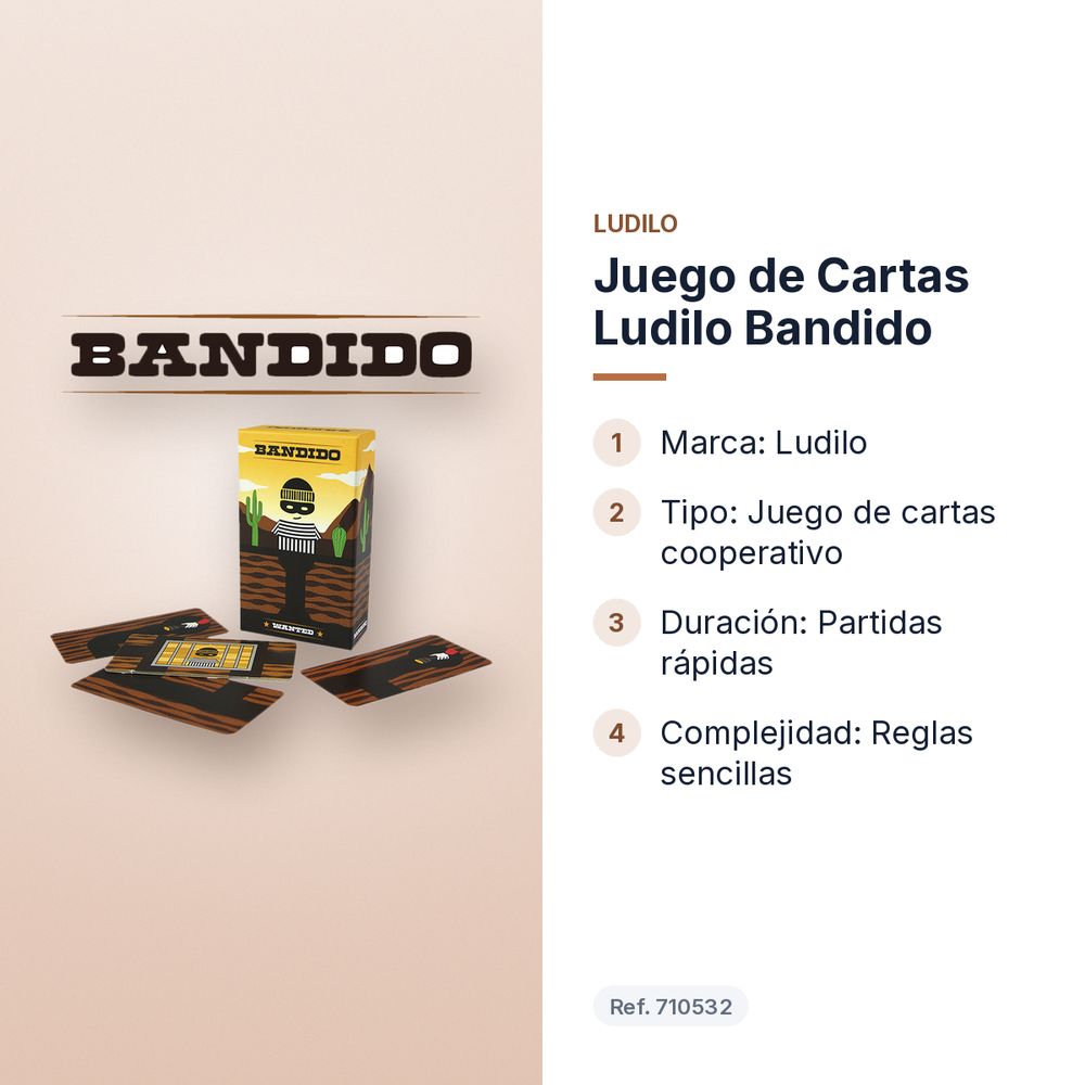 JUEGO DE CARTAS LUDILO BANDIDO - características principales