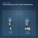 GUANTE DE NITRILO SIN POLVO ESTÉRIL TALLA M NARANJA - formato de venta: caja de 10