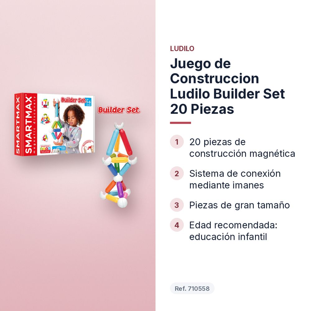JUEGO DE CONSTRUCCION LUDILO BUILDER SET 20 PIEZAS - características principales