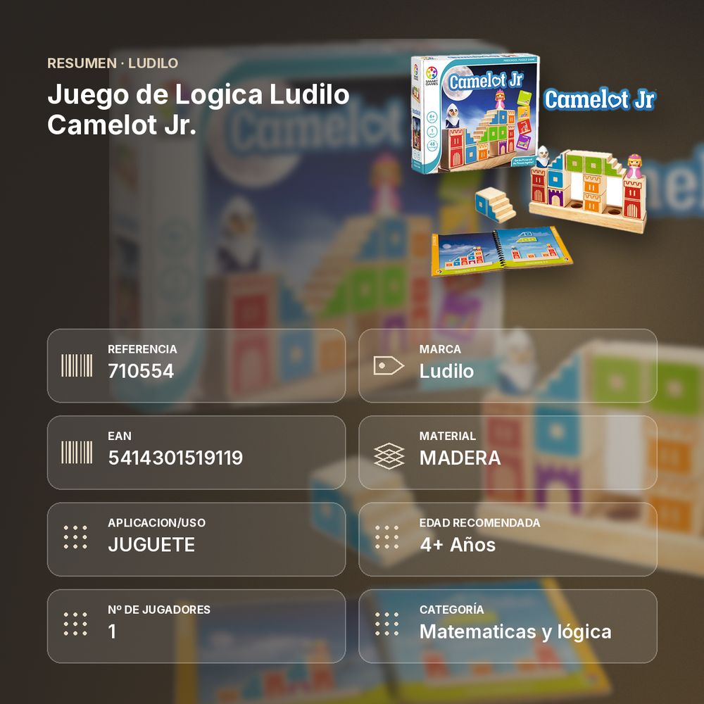 JUEGO DE LOGICA LUDILO CAMELOT JR.  - resumen de atributos