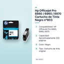HP  OFFICEJET PRO 6860 / 6960 / 6970 CARTUCHO DE TINTA NEGRO Nº903 - características principales