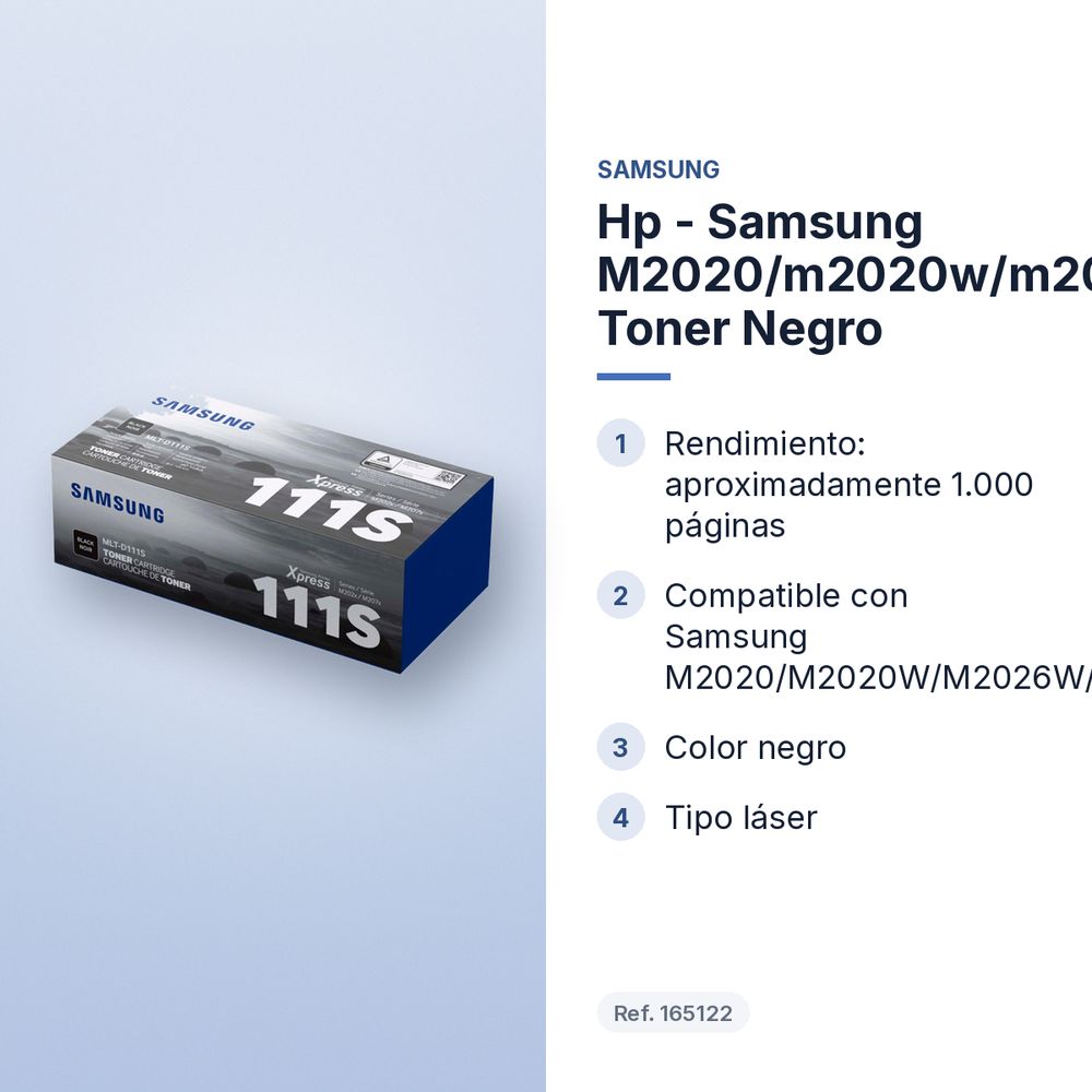 HP - SAMSUNG M2020/M2020W/M2026W/M2070W TONER NEGRO - características principales