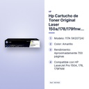 HP CARTUCHO DE TONER ORIGINAL LASER 150A/178/179FNW  117A AMARILLO (W2072A) - características principales