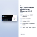 HP COLOR LASERJET M856 TONER MAGENTA 659X - características principales