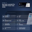 HP COLOR LASERJET PRO 300/400 TONER CIAN 305A - resumen de atributos