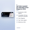 HP COLOR LASERJET PRO 300/400 TONER MAGENTA 305A - características principales
