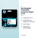 HP DESIGNJET T120/T520 CARTUCHO NEGRO Nº711 - características principales