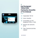 HP DESIGNJET T610/1100 CARTUCHO AMARILLO Nº72 (130ML) - características principales