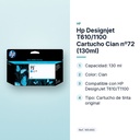 HP DESIGNJET T610/1100 CARTUCHO CIAN Nº72 (130ML) - características principales