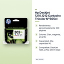 HP DESKJET 1210,1212 CARTUCHO TRICOLOR Nº305XL - características principales