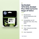 HP DESKJET 1210,1212, DESKJET PLUS 4100  CARTUCHO NEGRO Nº305XL - características principales