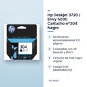 HP DESKJET 3720 / ENVY 5030 CARTUCHO Nº304 NEGRO - características principales