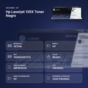 HP LASERJET 135X TONER NEGRO - resumen de atributos