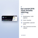 HP LASERJET 201A TONER AMARILLO  1400 PAG. - características principales