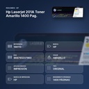 HP LASERJET 201A TONER AMARILLO  1400 PAG. - resumen de atributos