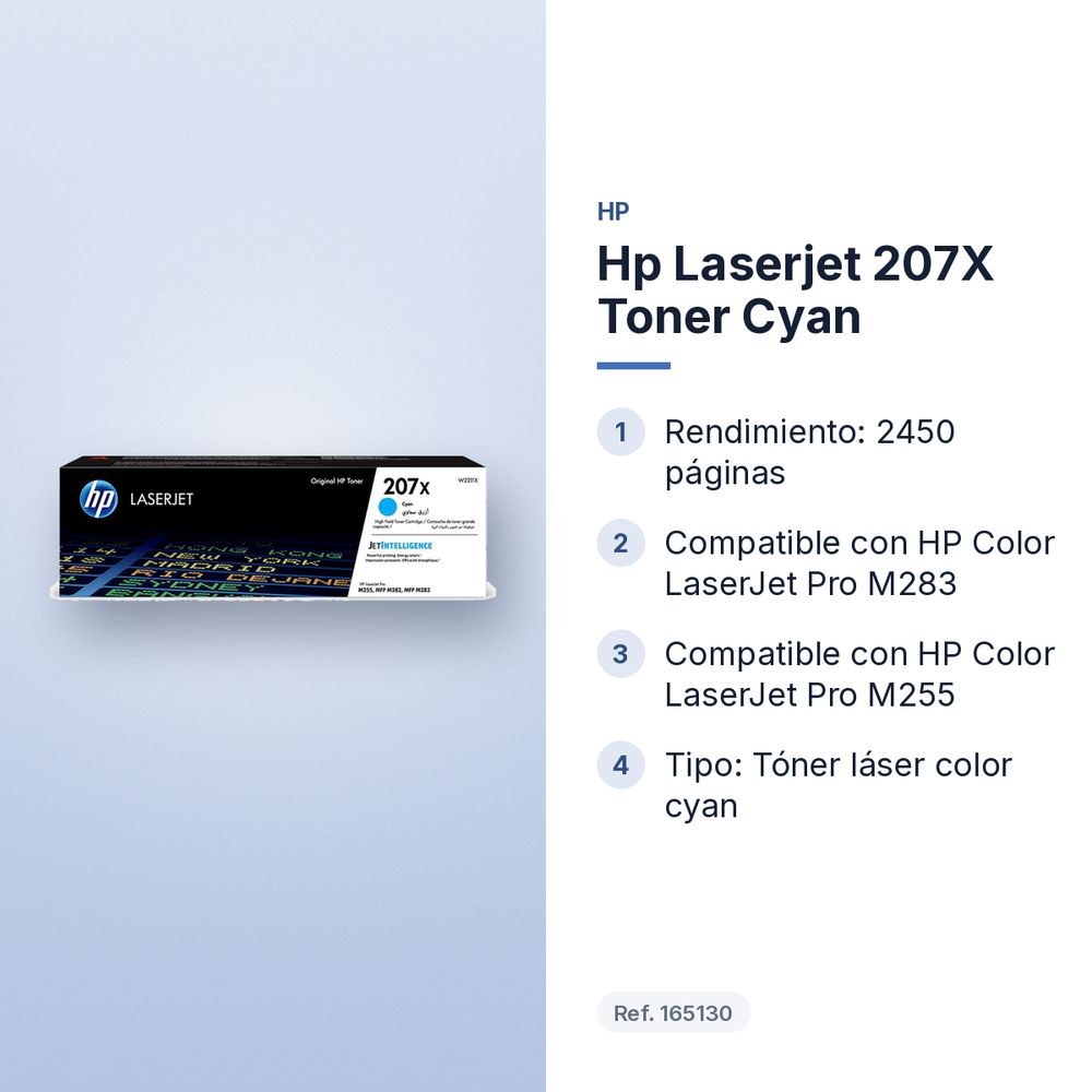 HP LASERJET 207X TONER CYAN - características principales