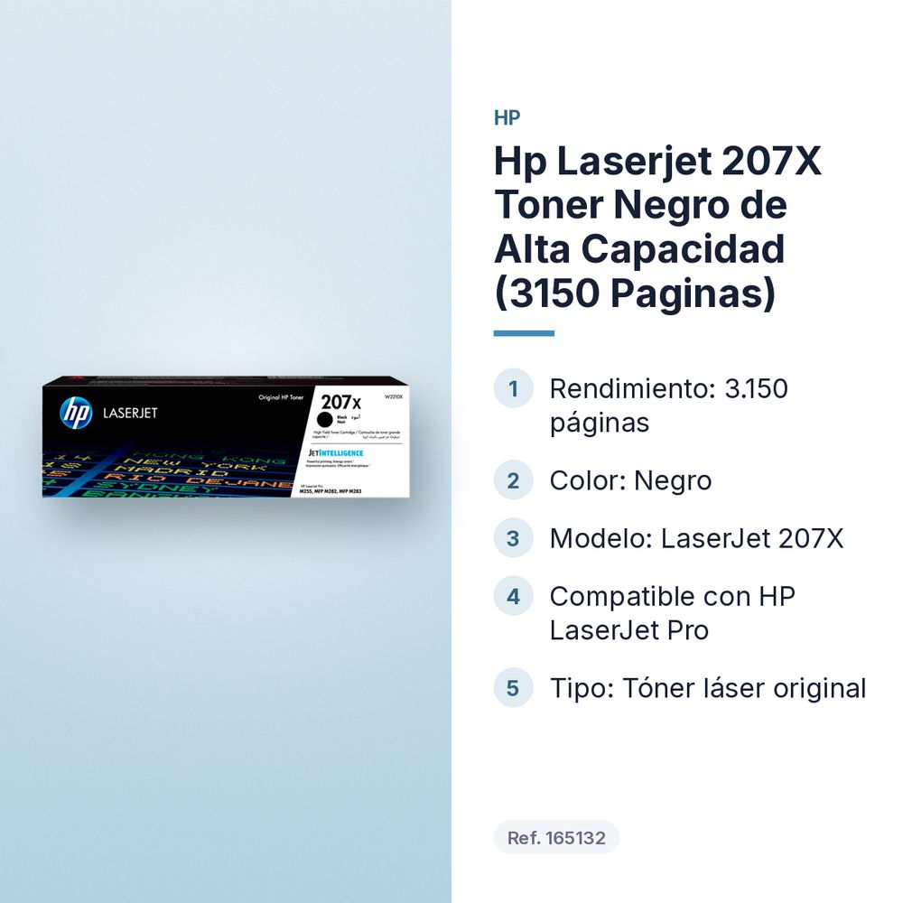 HP LASERJET 207X TONER NEGRO DE ALTA CAPACIDAD (3150 PAGINAS) - características principales