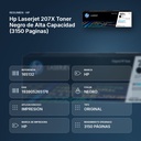 HP LASERJET 207X TONER NEGRO DE ALTA CAPACIDAD (3150 PAGINAS) - resumen de atributos